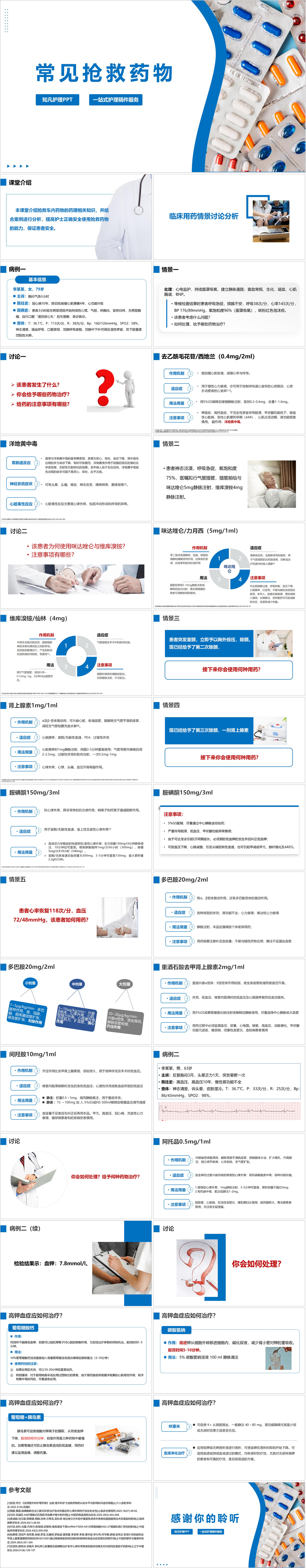 YXKJ1224-常见抢救药物-小讲课PPT模板成品课件