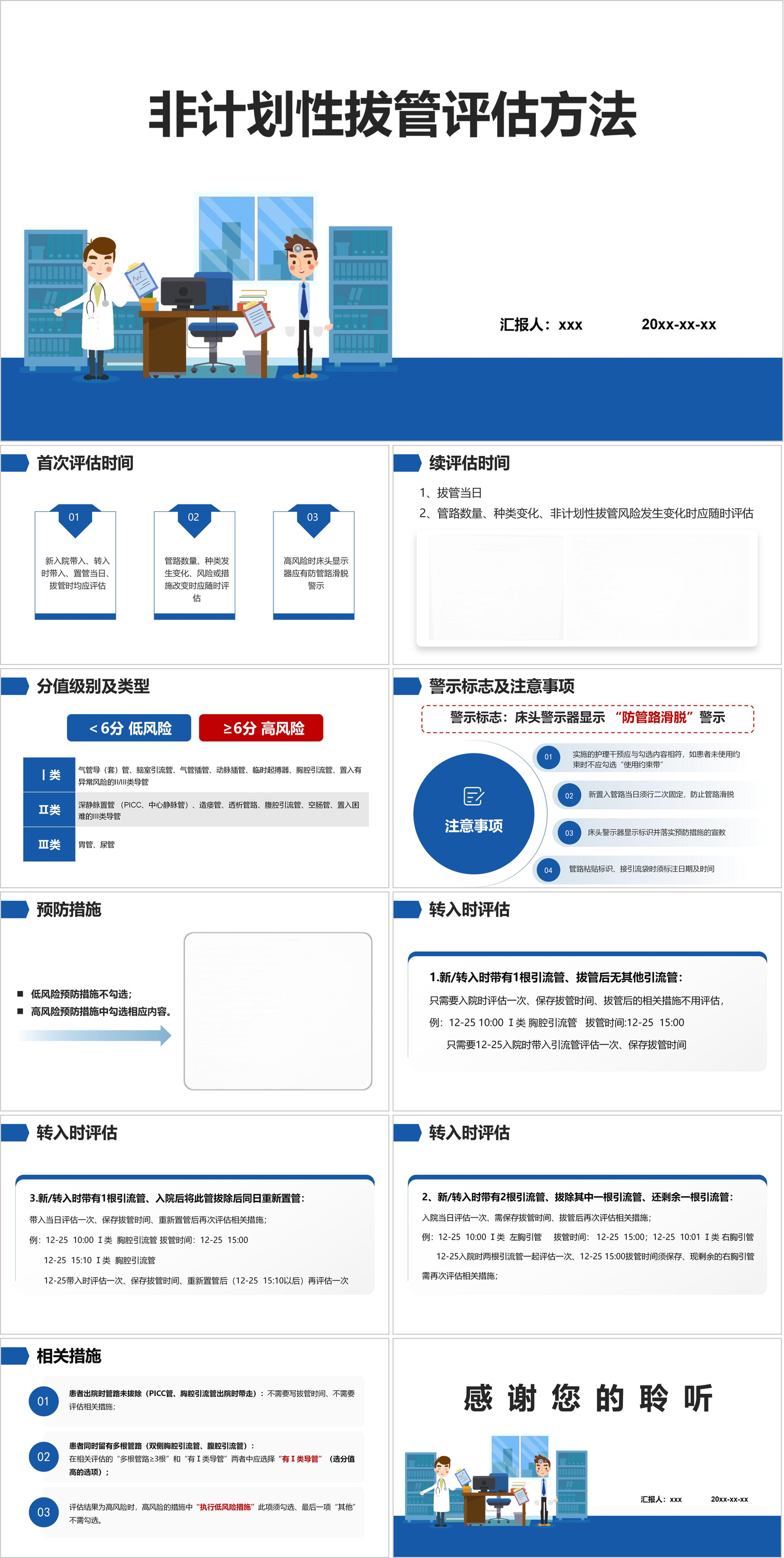 YXKJ123-非计划性拔管评估方法-小讲课PPT模板成品课件