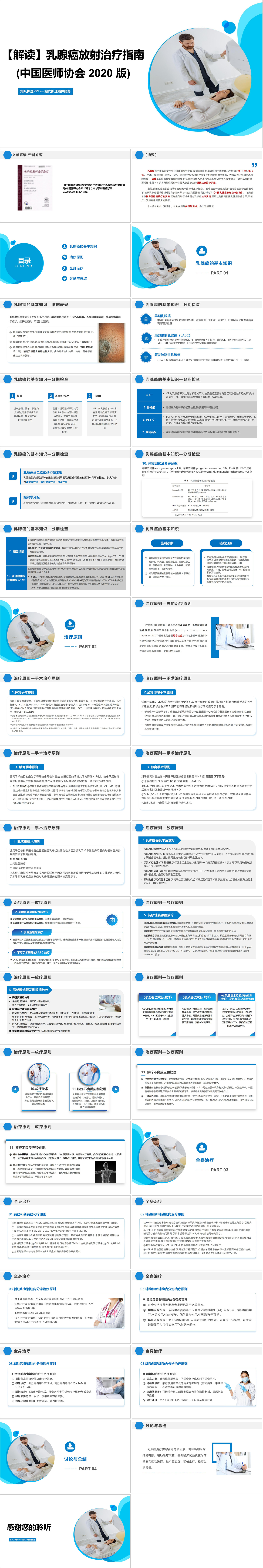 YXKJ1230-乳腺癌放射治疗指南-文献解读PPT模板成品课件