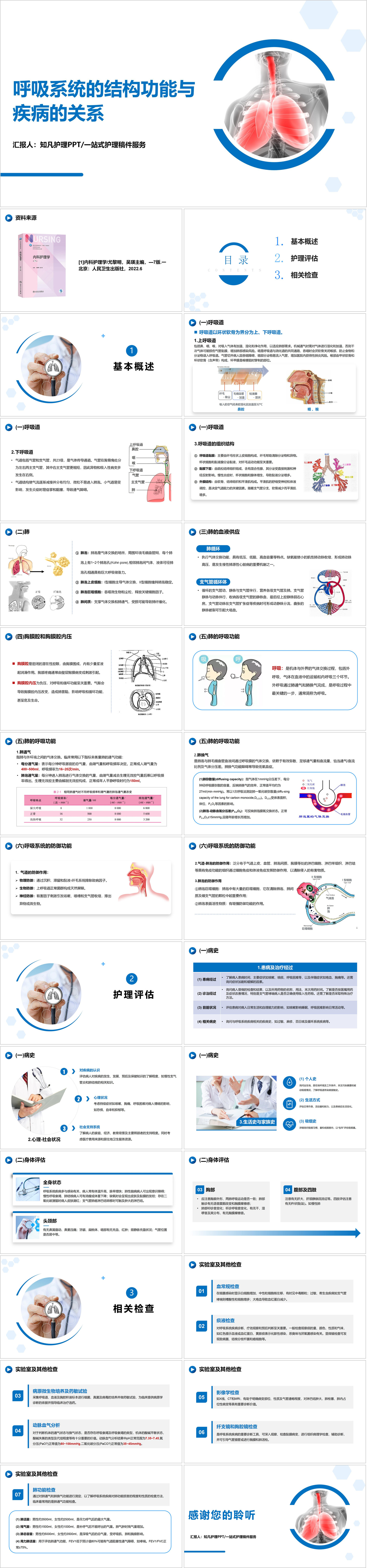 YXKJ1261-呼吸系统的结构功能与疾病的关系-小讲课PPT模板成品课件