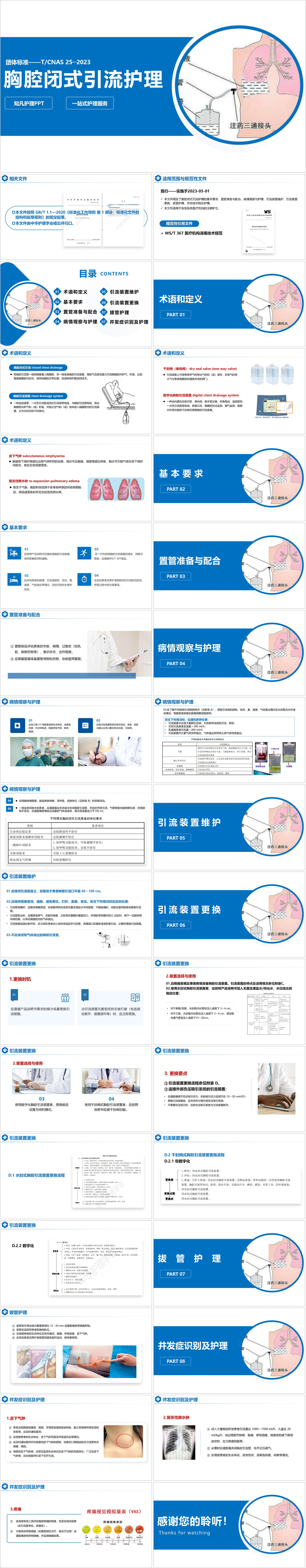 YXKJ1510-TCNAS25─2023胸腔闭式引流护理-团体标准PPT模板成品课件