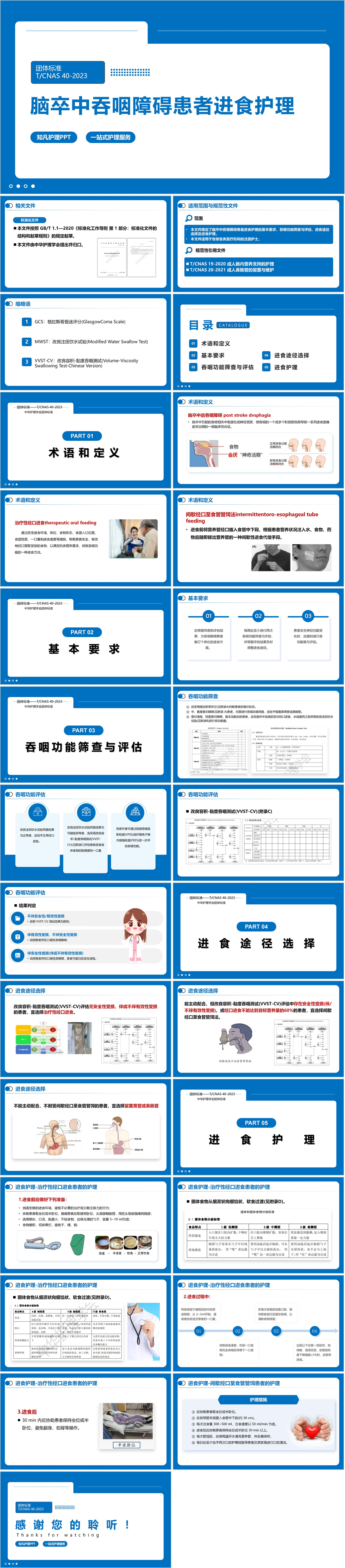 YXKJ1519-TCNAS40-2023脑卒中吞咽障碍患者进食护理-团体标准PPT模板成品课件