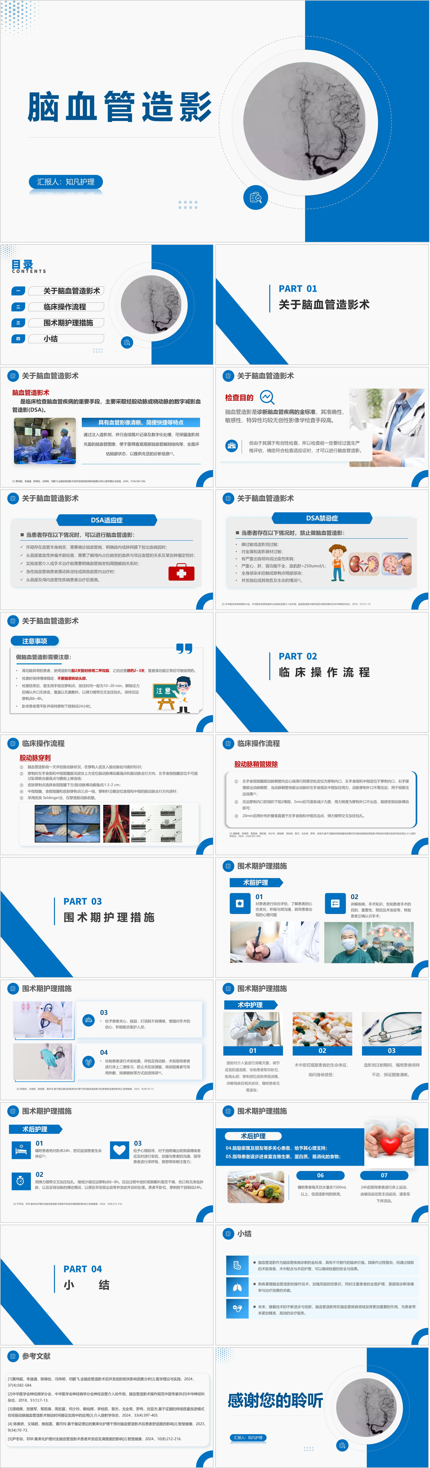 YXKJ198-脑血管造影-小讲课PPT模板成品课件