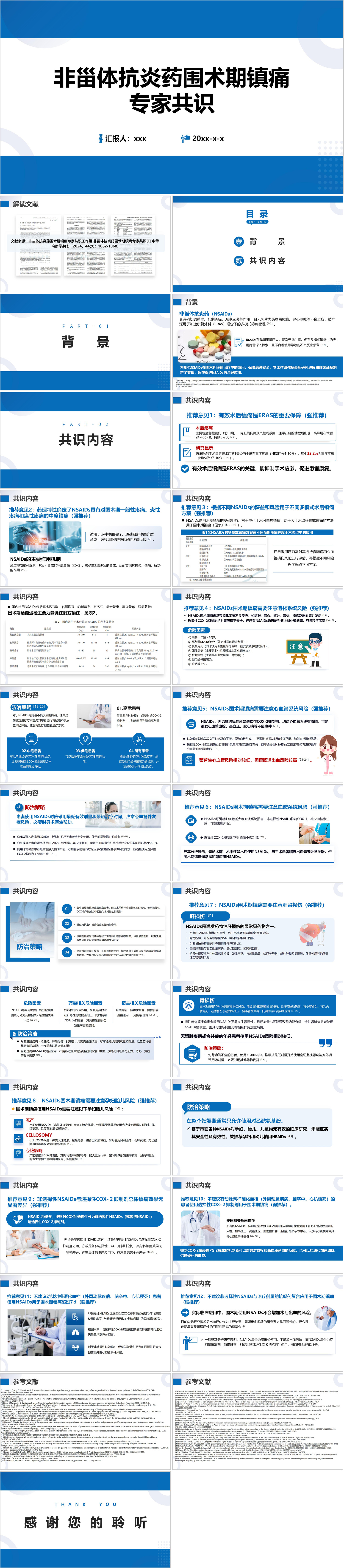 YXKJ224-非甾体抗炎药围术期镇痛专家共识-文献解读PPT模板成品课件