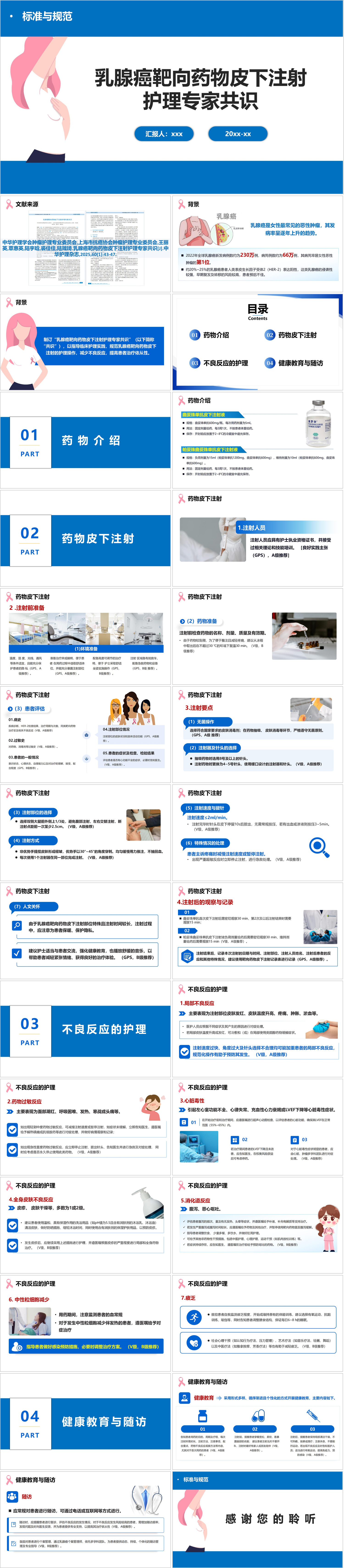 YXKJ237-乳腺癌靶向药物皮下注射护理专家共识-指南共识PPT模板成品课件