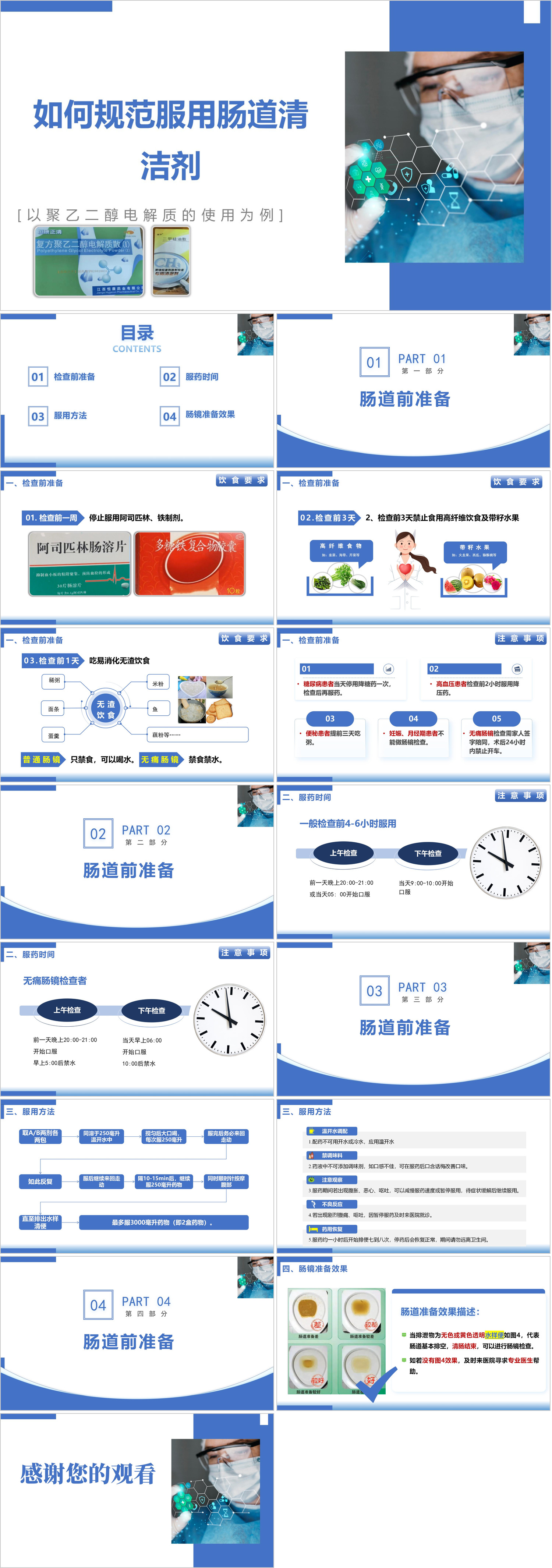 YXKJ263-如何规范服用肠道清洁剂-小讲课PPT模板成品课件
