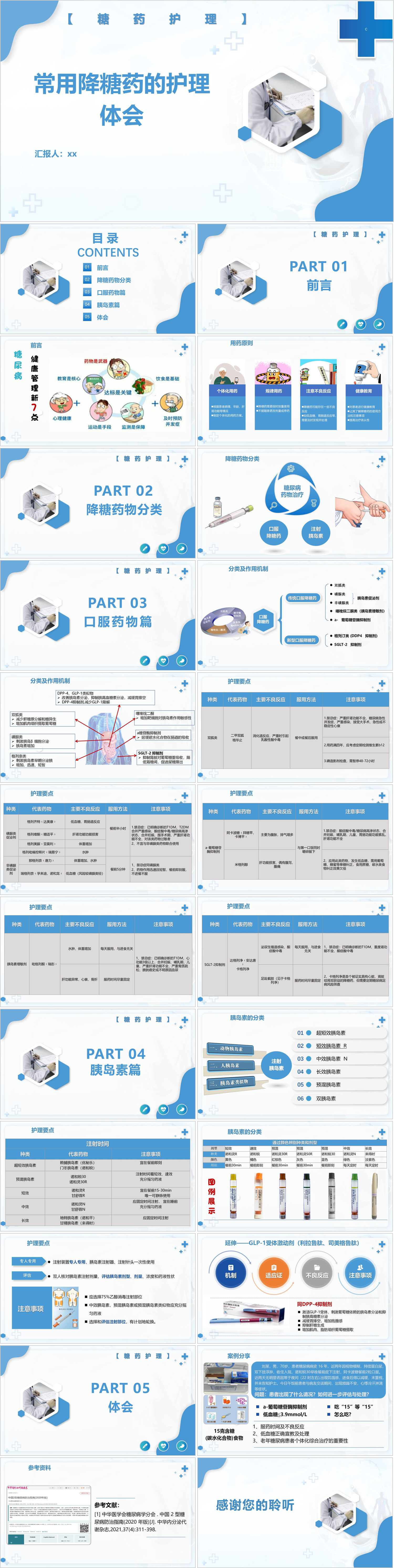 YXKJ276-常用降糖药的护理-小讲课PPT模板成品课件