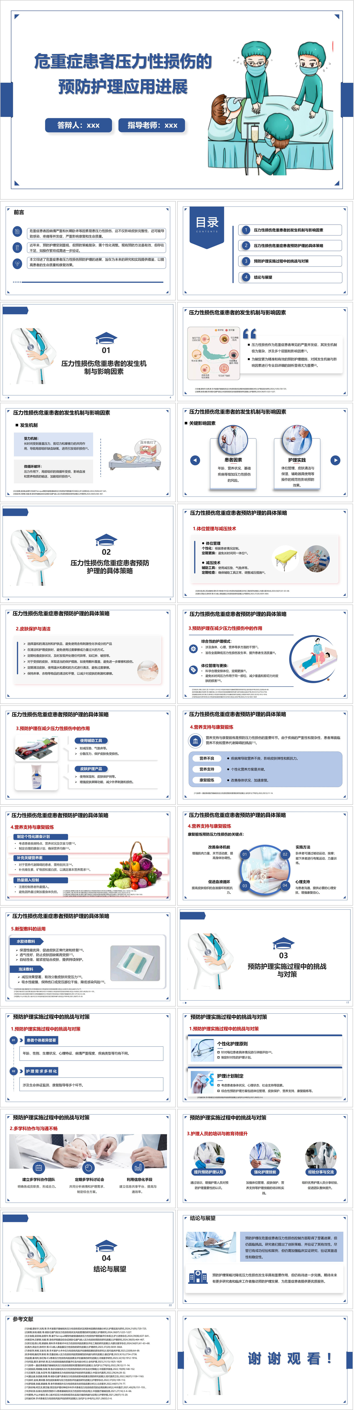 YXKJ292-危重症患者压力性损伤的预防护理应用进展-小讲课PPT模板成品课件