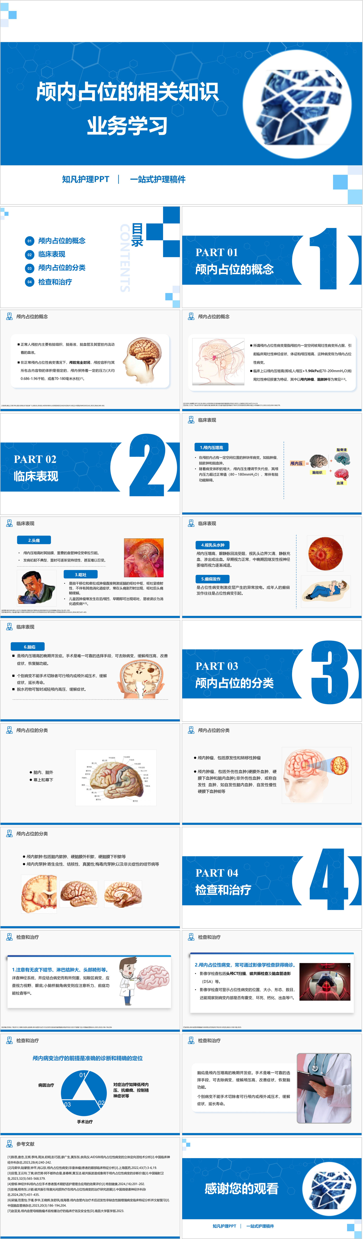 YXKJ398-颅内占位的相关知识业务学习-小讲课PPT模板成品课件