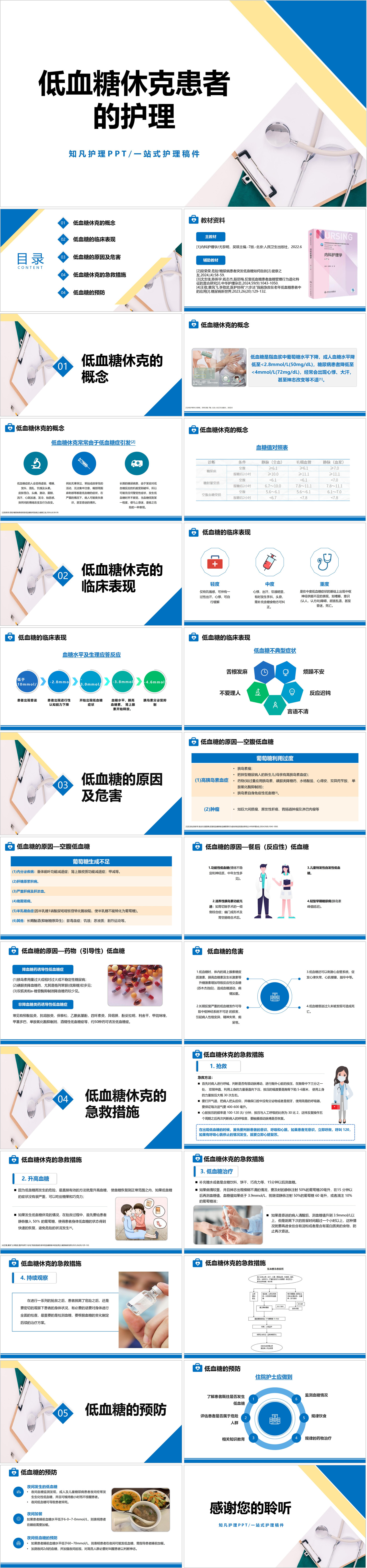 YXKJ650-低血糖休克患者的护理-小讲课PPT模板成品课件