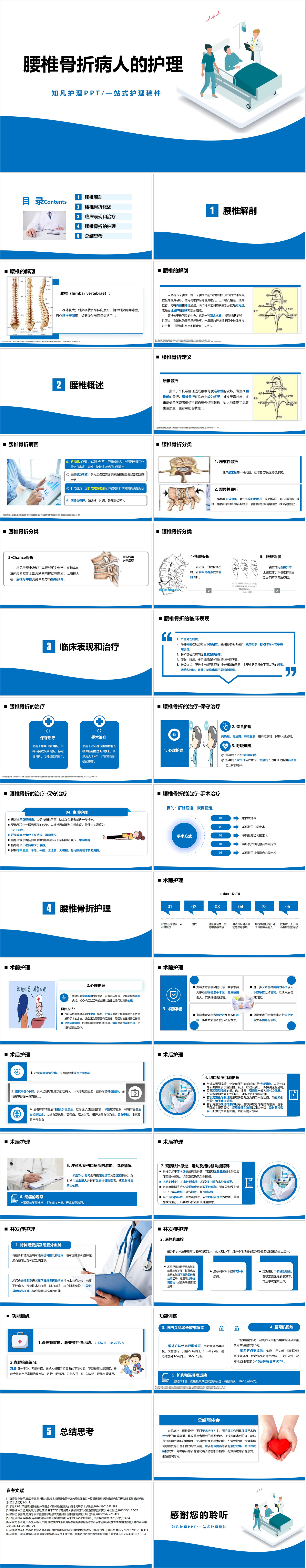 YXKJ733-腰椎骨折病人的护理-小讲课PPT模板成品课件