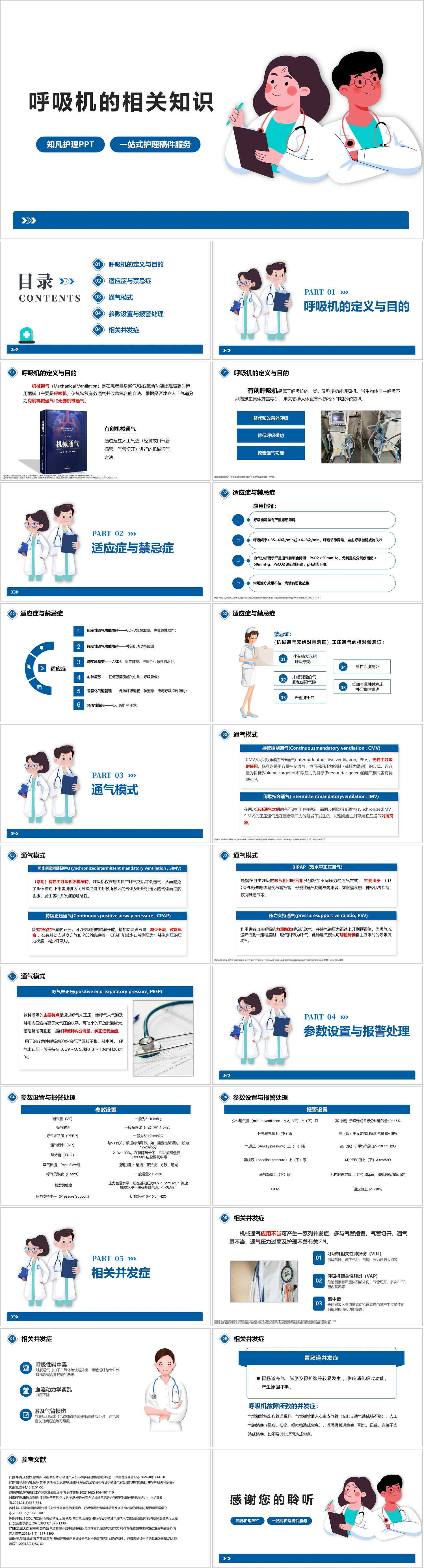 YXKJ785-呼吸机的相关知识-小讲课PPT模板成品课件