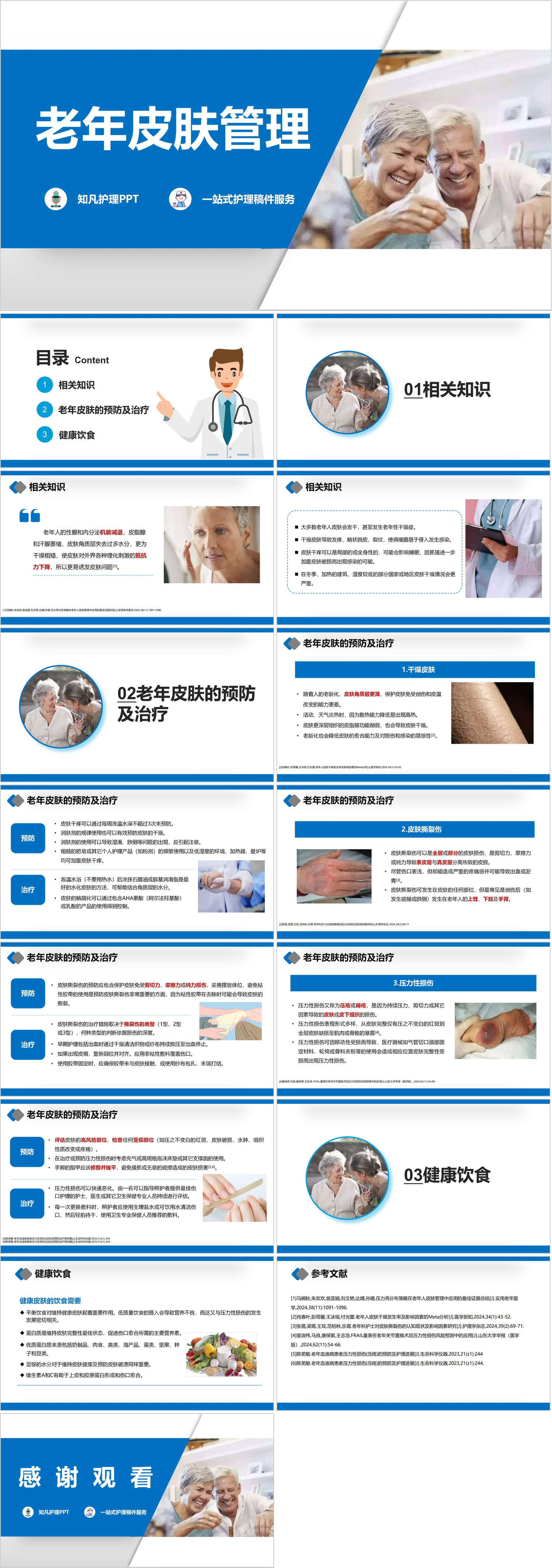 YXKJ804-老年皮肤管理-小讲课PPT模板成品课件
