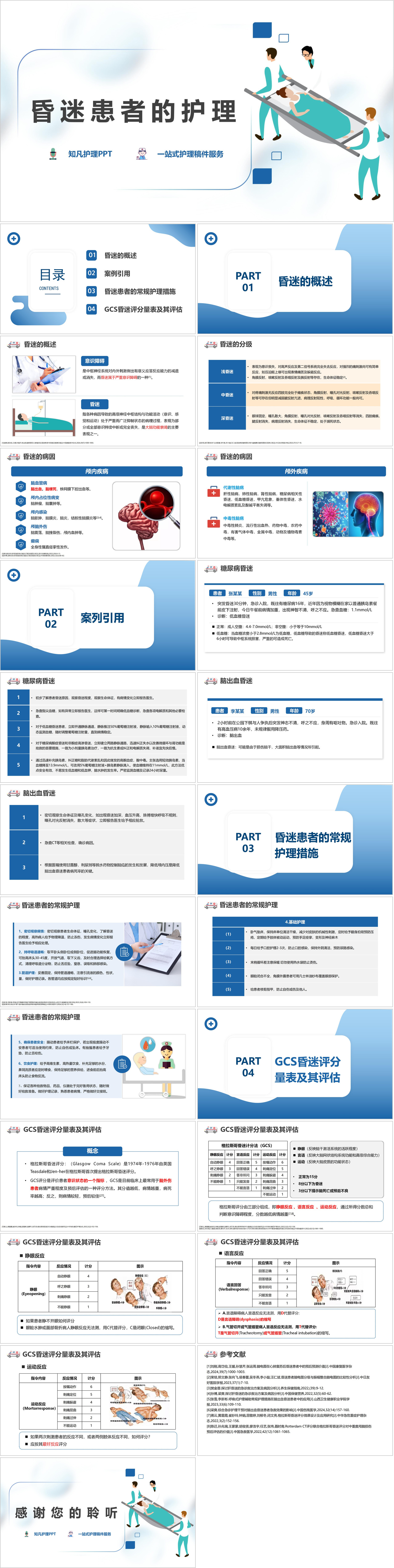 YXKJ823-昏迷患者的护理-小讲课PPT模板成品课件