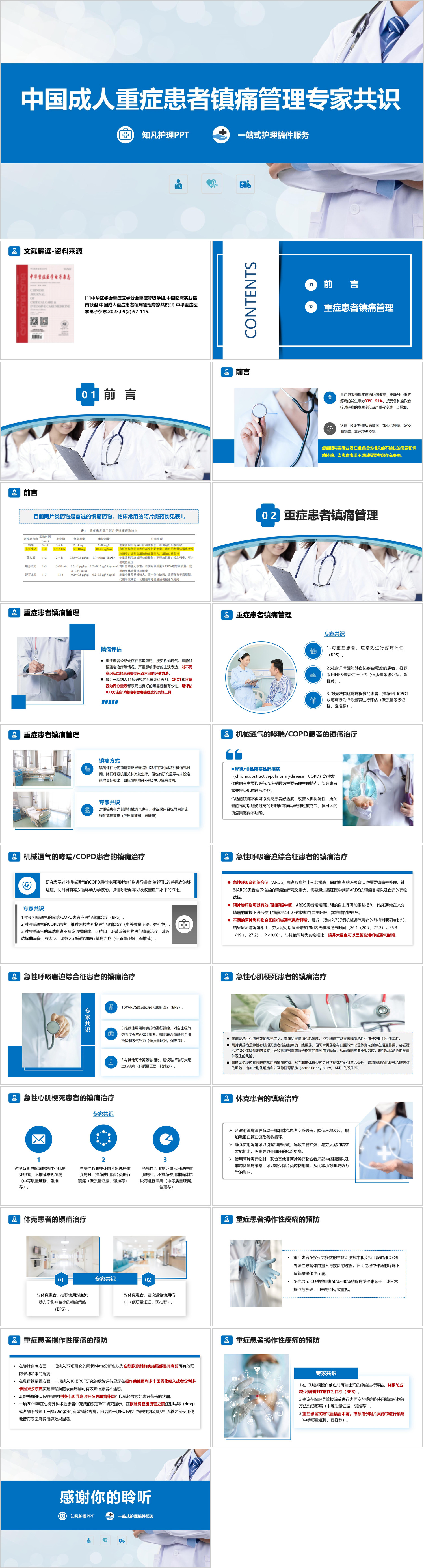 YXKJ846-中国成人重症患者镇痛管理专家共识-文献解读PPT模板成品课件