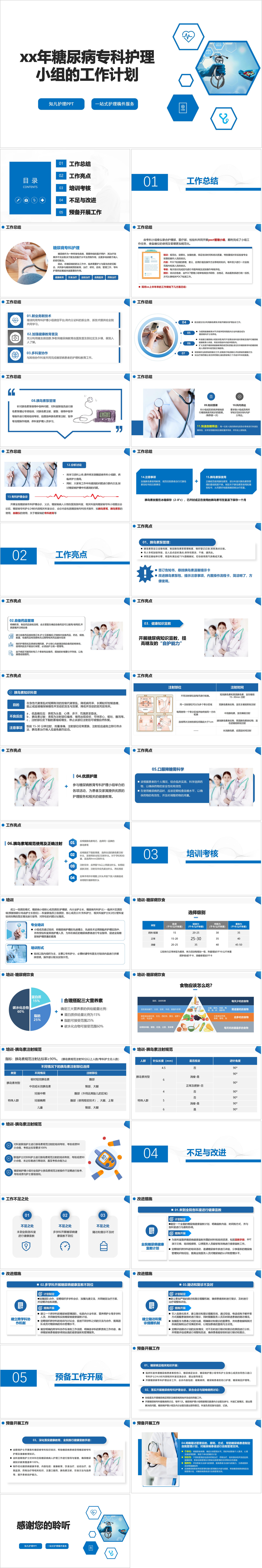 YXKJ900-xx年糖尿病专科护理小组的工作计划-总结汇报PPT模板成品课件