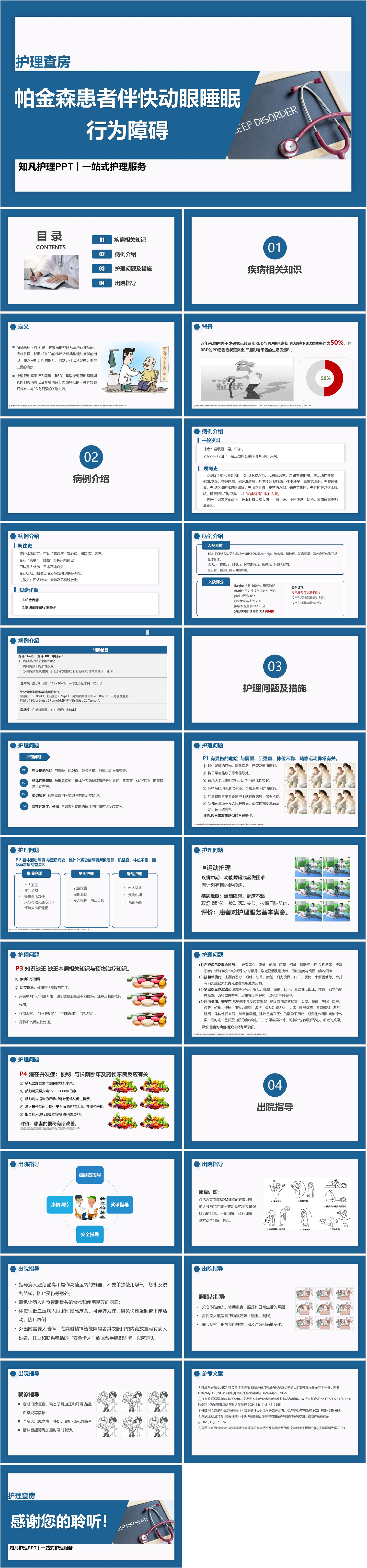 YXKJ918-帕金森患者伴快动眼睡眠行为障碍-护理查房PPT模板成品课件