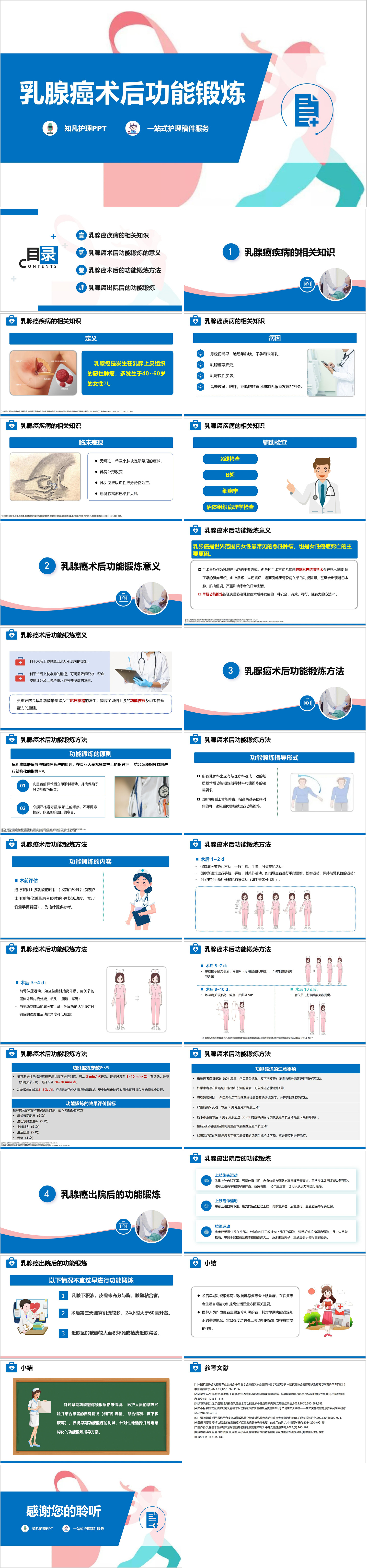 YXKJ92-乳腺癌术后功能锻炼-小讲课PPT模板成品课件