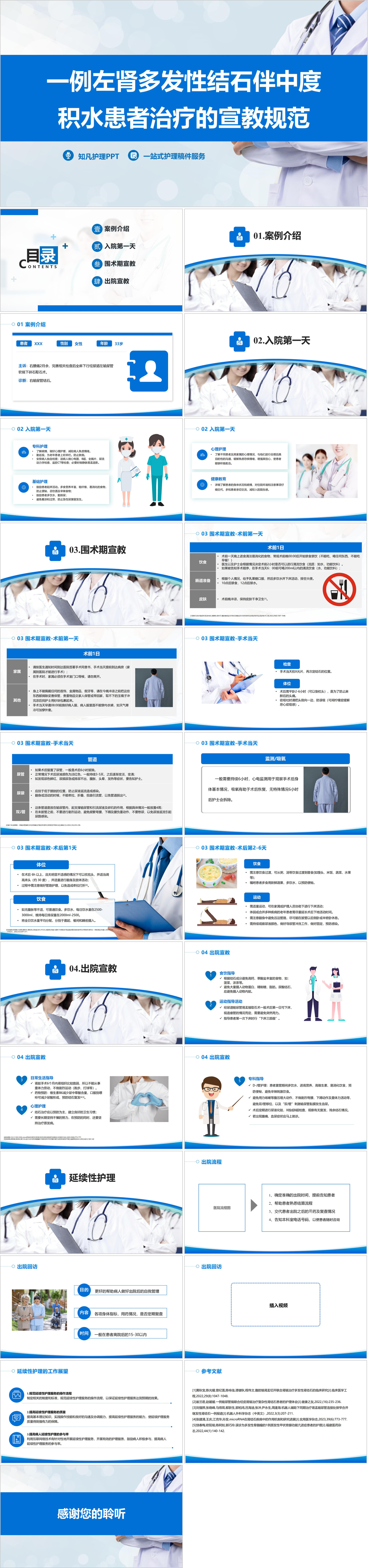 YXKJ937-一例左肾多发性结石伴中度积水患者治疗的宣教规范-护理查房PPT模板成品课件